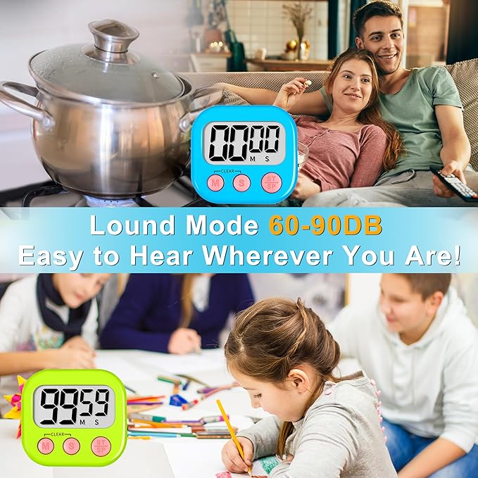 ZILLEEN Classroom Timer for Kids Teachers 6 Pack Digital Timers