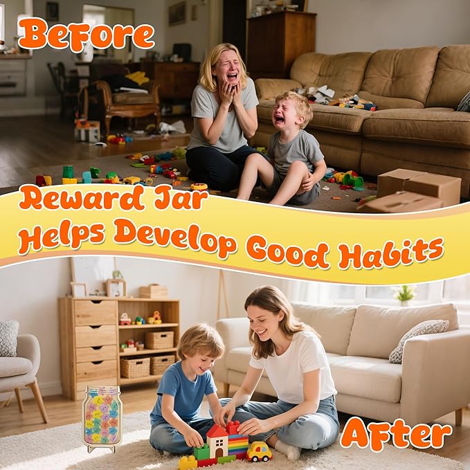 Yoink Reward Jar for Classroom Board, Magnetic Star Jar Incentive System for Kids with 24 Colorful, Classroom Positive Behavior Jar for Kids, Potty Training Chart Reward for Boys Girls