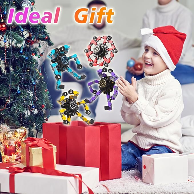 Stocking Stuffers Gifts for Grandkids Transformable Fidget Spinners for Kids and Adults Stress Relief Sensory Fidget Toys for Boys Age 8-13 Teen Girls Kids Toys2 Pcs