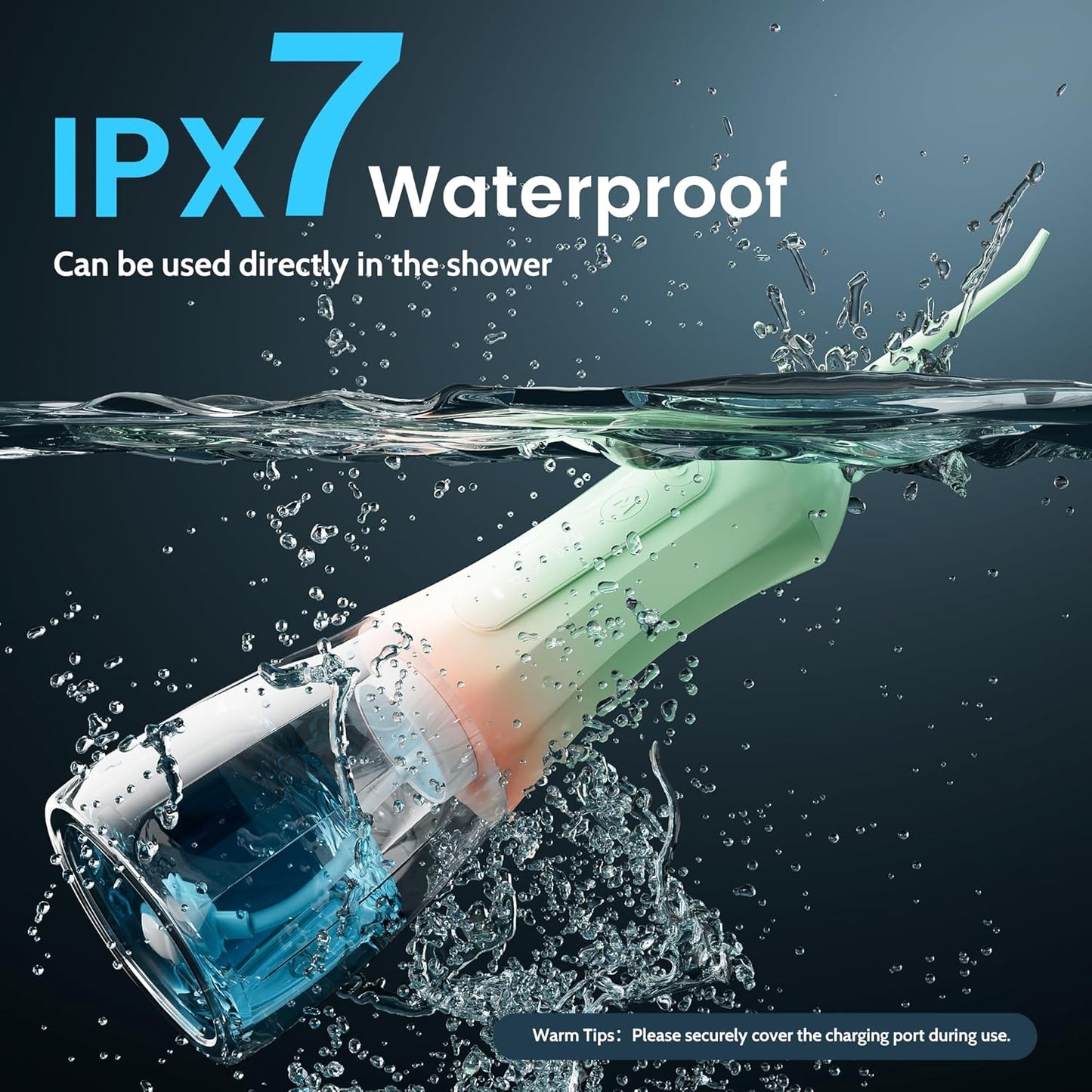 Water Flossers for Teeth, Electric Floss for Adults & Kids, Water Dental Picks, Cleaning and Flossing, Portable Flossers for Travel Size, Gums, Dental Care with Travel Bag, Waterproof - Green/Pink