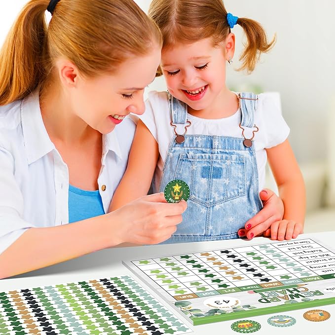 Reward Chart for Kids,Magnetic Behavior Chore Chart for Kids at Home,26 Eucalyptus Chore Charts,1960 Star Stickers,56 Reward Stickers,Incentive Chart to Develop Responsibility and Good Habits,Greenery