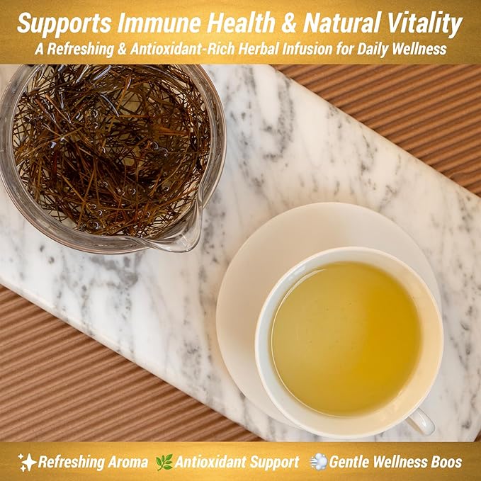 Cure Wid Pure Pine Needle Tea 3.5 Oz – 50 Cups Pine Tea – Wild Harvested from Pakistan in Eco-Friendly Resealable Pouch | Aromatic & Soothing Caffeine-Free Herbal Tea, Antioxidant & Immune Support