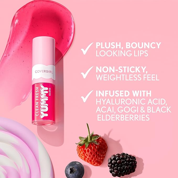 COVERGIRL Clean Fresh Yummy Gloss Bite-Sized Minis Kit - Let’s Get Fizzical & But First a Cosmo - 0.16 fl oz each