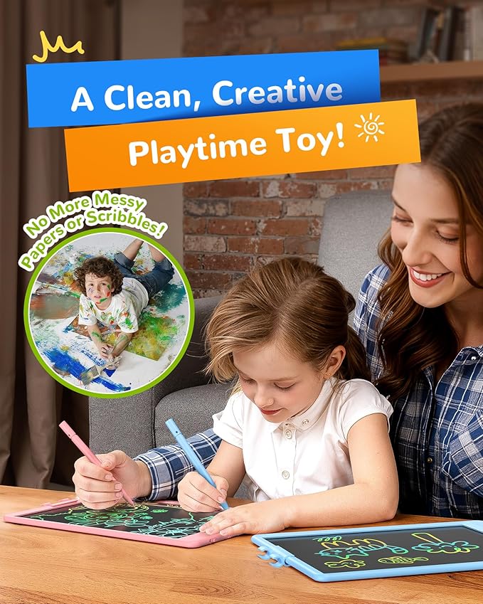 KOKODI LCD Writing Tablet,Gifts for 3 Years Old Boys and Girls,10 Inch Colorful Doodle Board Drawing Tablet, Erasable Reusable Electronic Drawing Pads, Educational and Learning Toy for Kids