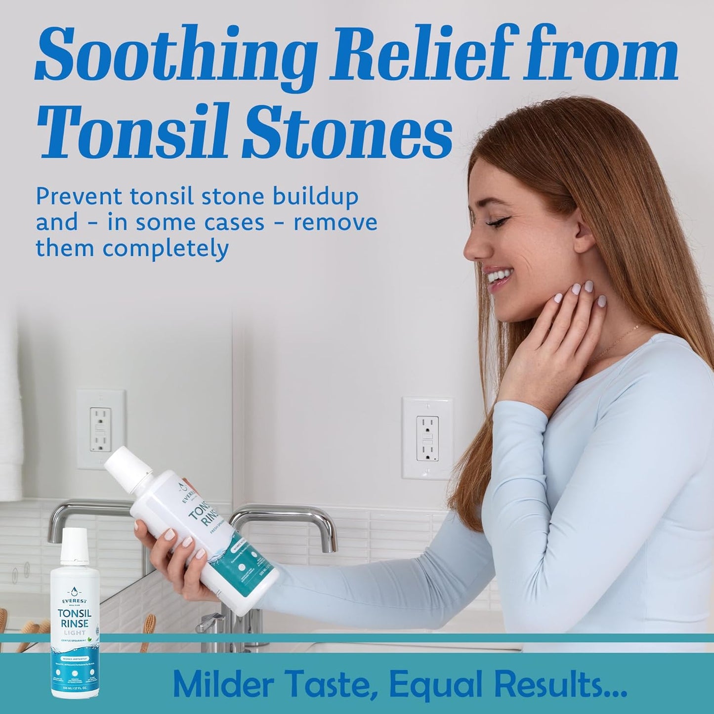 Everest Mouth Wash & Tonsil Stone Remover – Natural Mouthwash or Oral Rinse Liquid to Help Soothe Tonsils, Fight Bad Breath, & Relieve Dry Mouth – Paraben & Alcohol Free Mouthwash