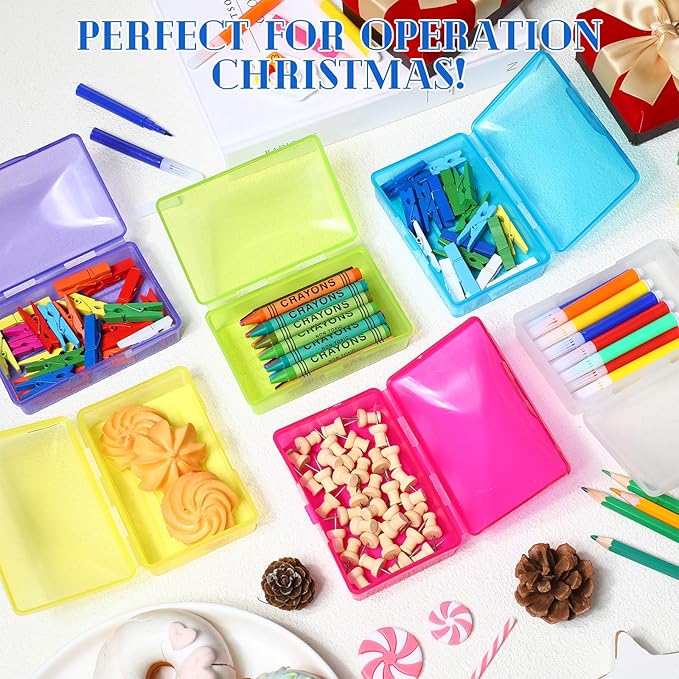 24 Pcs Travel Soap Container Portable Plastic Soap Boxes Bulk with Lid Homeless Donations Bulk Gym Shower Tour Groups Hotel Outdoor Camping (Mixing Colors)