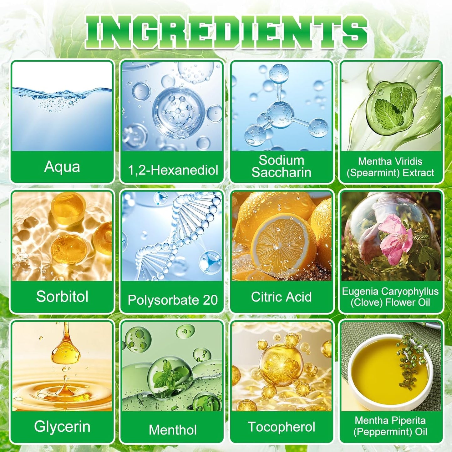 Spearmint Oil Pulling Rinse, Cold-Pressed Coconut Oil for Teeth, Mint Mouthwash, Powerful Organic Peppermint Oil Maintain Gum Health & Freshness Breath