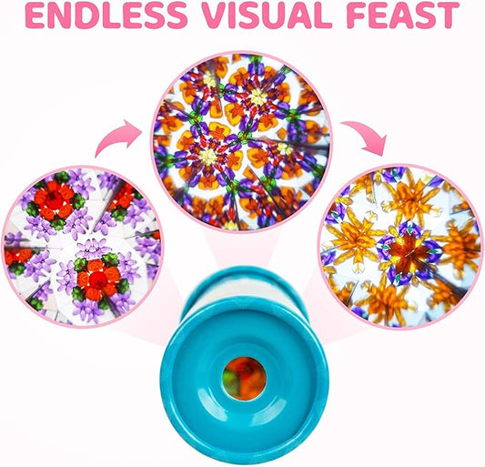 D-FantiX Classic Tin Kaleidoscope for Kids, 2 Pack Retro Toys - Educational Toys with Metal Body, Boy Girl Birthday Party Favors Decorations, Christmas Stocking Stuffer Gift