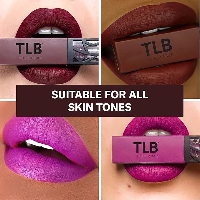 The Lip Bar - Nonstop Liquid Matte Lipstick Mini 2-Pack, Rebel (Deep Burgundy) + Prima Donna (Fuschia Purple) - High Pigment - One Swipe - Long Lasting - Jojoba Oil & Vitamin E - Vegan - .24 fl oz