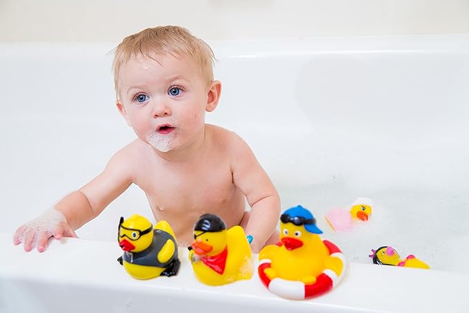 3" Rubber Duck [Sealed Hole, Floats Upright] - Baby Safe Bathtub Bathing Toy - Leprechaun Rubber Duck
