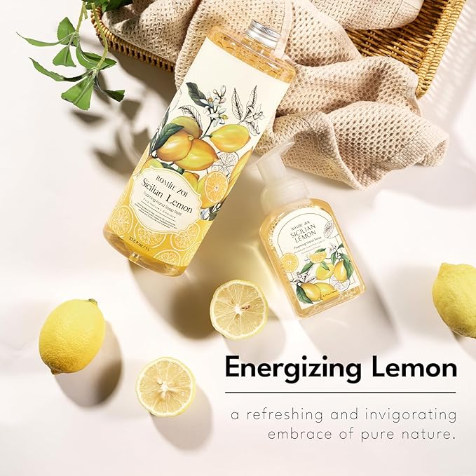 ROMIIE ZOI Hand Soap Refills Foaming 3pack (33.8 Fl Oz) + Reuseable Foam Soap Dispenser, Natural and Moisturizing Foaming Refills Kit, Lemon Hand Soap Refills