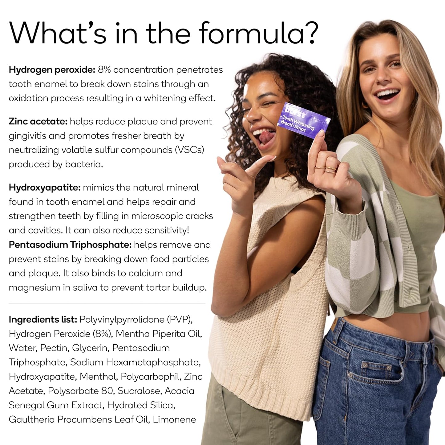 Burst Teeth Whitening Breath Strips (Polar Mint/8 Pack) | Kills 93% of Bad Mouth Germs | Up to 4 Shades Whiter in One Use | Easy to Apply/Quick Dissolving