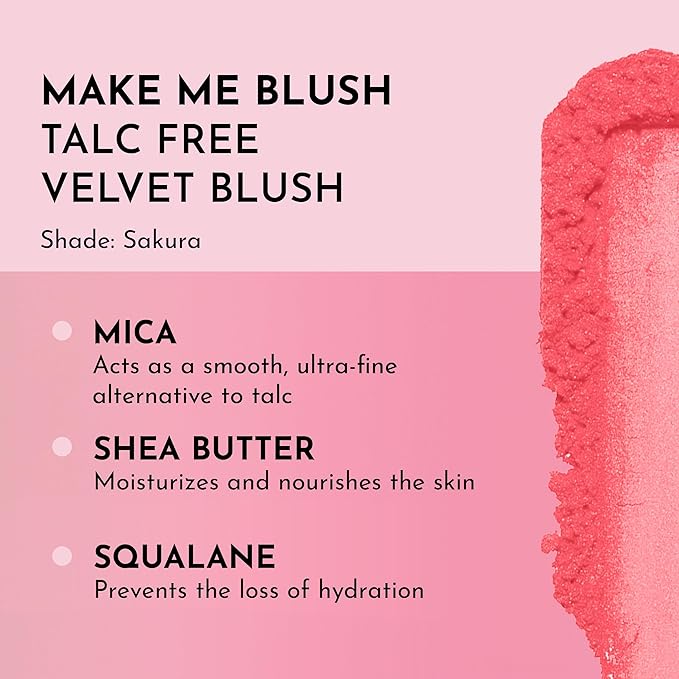 LAWLESS Women's Make Me Blush Talc Free Velvet Blush, Sakura, Pink, 0.18 Ounce