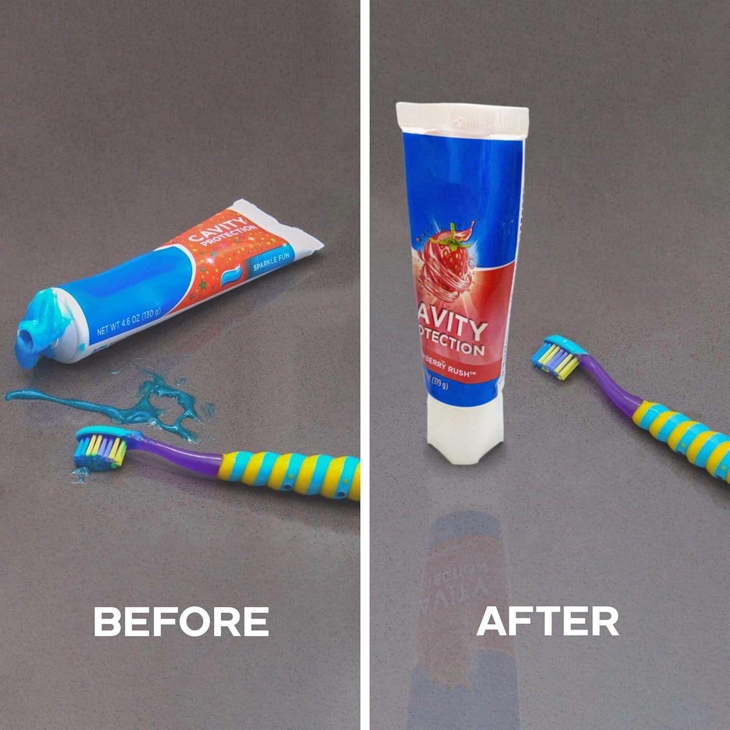 Chrome Cherry SqueezMe Self-Closing Toothpaste Caps, Silicone Lid for Kids & Adults, No Mess Toothpaste Dispenser, Self-Standing Easy Squeezer Cap, Bathroom Accessory, Self-Standing White, Pack of 1