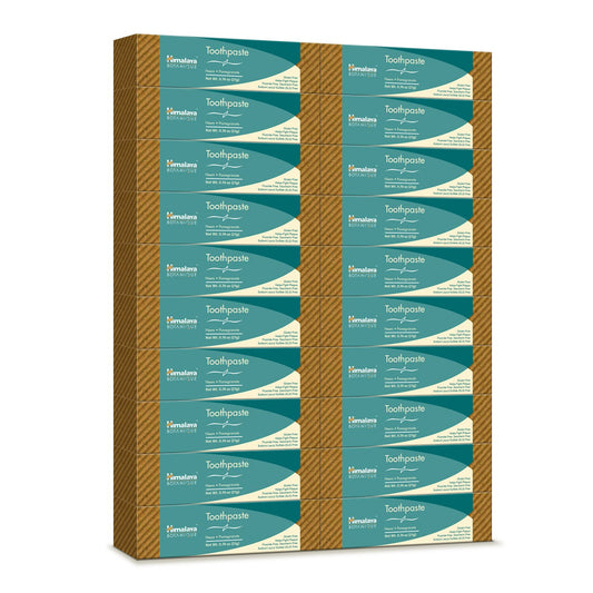 Himalaya Botanique Neem & Pomegranate Travel Toothpaste, Mint Flavor - Travel Size Fluoride Free Toothpaste Fights Plaque & for Fresh Breath - Vegan, Gluten Free, No SLS, 0.74 oz (Pack of 20)