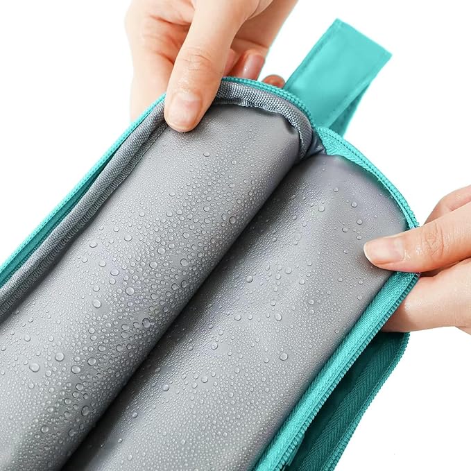 Kids Toiletry Bag for Girls, Travel Toiletry Bag for Little Young Girls Cosmetic Bag Makeup Bag Waterproof Hanging Wash Bag Toddler Toiletries, Panda Green Teal