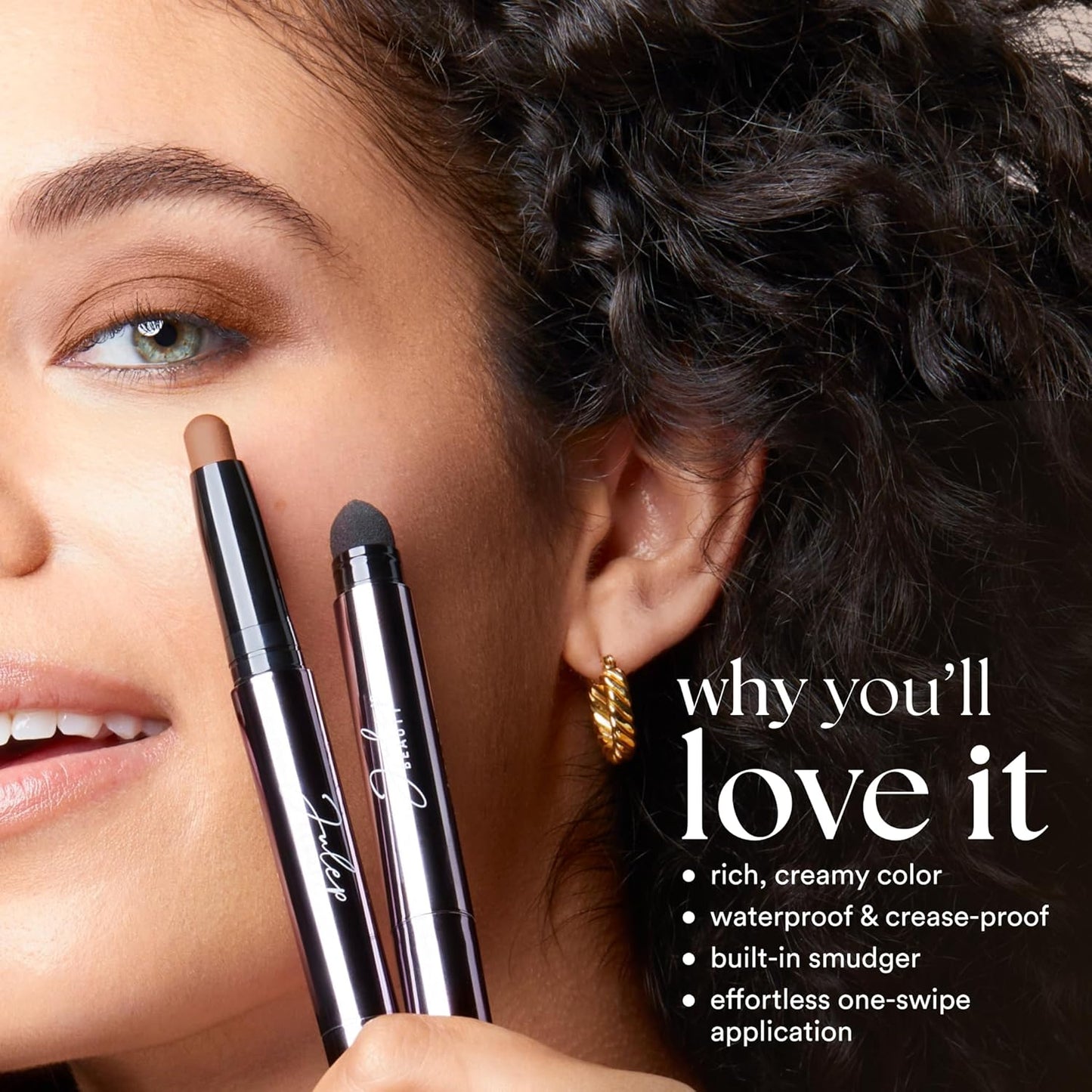 Julep Eyeshadow 101 Cream-to-Powder Waterproof Shadow Stick – Marigold Matte – Long-Lasting, Crease-Proof, Warm Golden Undertones Matte Cream Eyeshadow with Built-in Smudger