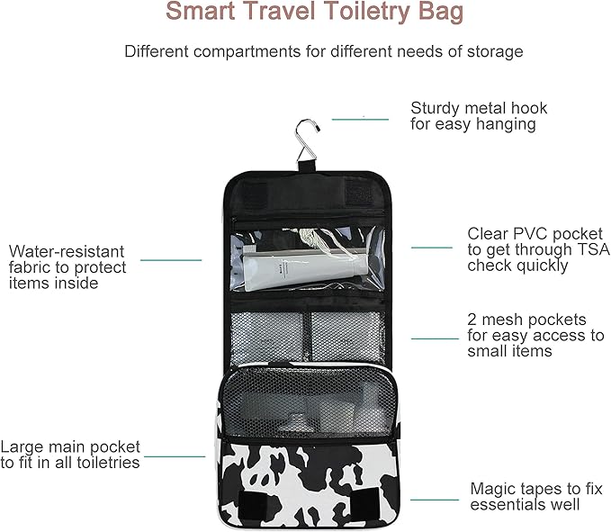 senya Hanging Travel Toiletry Bag Kit Makeup Case Cosmetics Organizer for Men Women