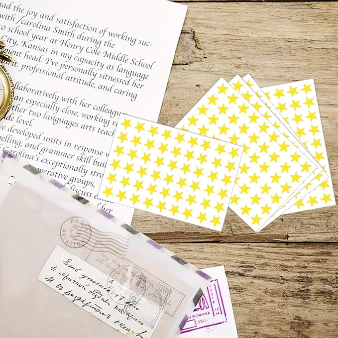 1080PCS Gold Star Stickers, 20 Sheets Reward Stickers for Kids 1.3cm/0.5 Inch Small Stars Sticker Mini Incentive Stars Sticker for Kid School Reward Crafts Decoration
