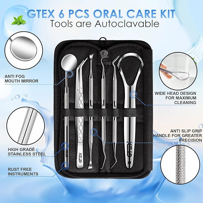 GTEX Dental Tools, Dental Pick, Plaque Remover for Teeth, Teeth Cleaning Tools, Plaque Tartar Remover for Teeth, Dental Picks for Teeth Cleaning, Teeth Cleaning Kit, Dentist Tools