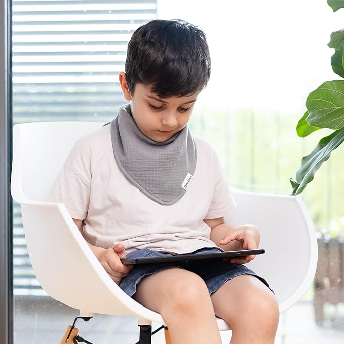 Bandana Bibs with 3 Waterproof Lining Organic Cotton Drool Bibs for Adults and Children, Adjustable Snaps