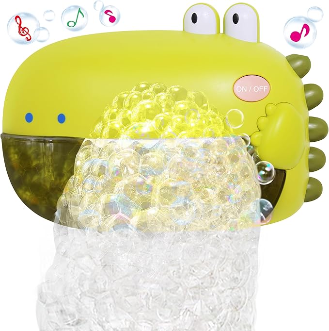 Grechi Dinosaur Bath Toys,Baby Bath Toys for The Baby Bathtub,Toddler Automatic Bubble Machine,Plays 12 Children’s Songs, Makes Great for Toddlers Age 2 3 Year Old Girl Boy