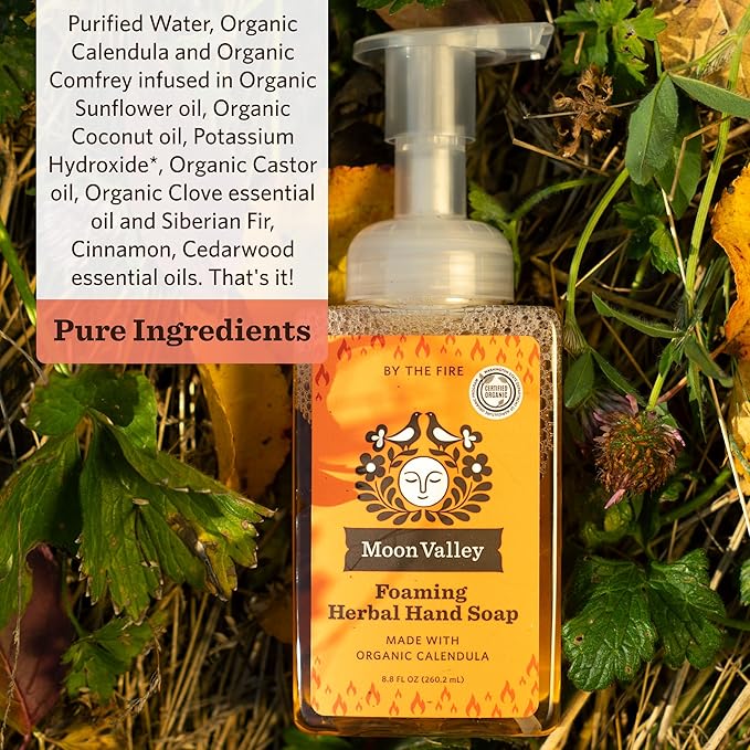 Moon Valley Herbal Foaming Hand Soap, Vegan (By the Fire, Recyclable Bottle)