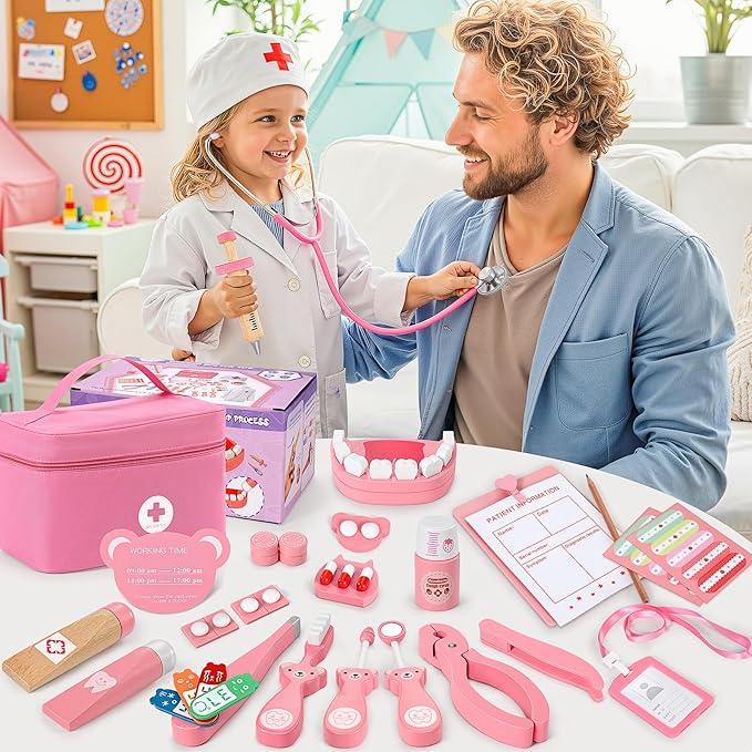 Ophy Doctor Kit for Kids, 40-Piece Kids Doctors Sets for 3+ Year Old Boys and Girls Pretend Medical Playset with High Simulation Stethoscope Educational Dentist Toys