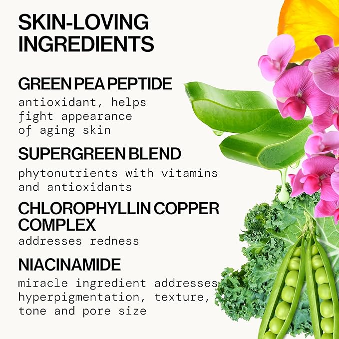 Pacifica Kale Smoothie Face Lotion, Refining Skincare, Face Moisturizer, Niacinamide, Vitamin C and E, Minimize Pores, Face Serum, For All Skin Types, Oily, Combination, Vegan, 1.7 fl oz (1 Count