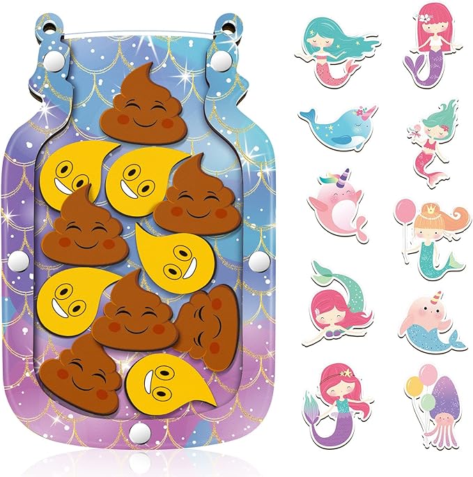 Qunclay Reward Jar for Kids Pot Training Reward Jar Classroom Incentive Good Behavior Responsibility Chart for Christmas Boys Girls Gift(Mermaid Style)