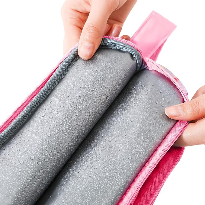 Kids Toiletry Bag for Girls, Travel Toiletry Bag for Little Young Girls Cosmetic Bag Makeup Bag Waterproof Hanging Wash Bag Toddler Toiletries, Unicorn Pink