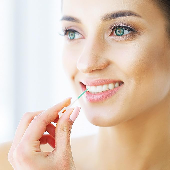 350Pcs Dental Floss Picks Soft Silicone Disposable interdental Brushes, Dental Picks Toothpick Brush for Cleaning Teeth Health