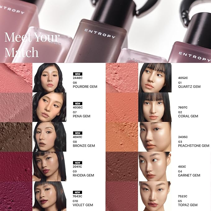 Entropy Charm Tint Blurry Line - Makeup for Soft, Blurred Finish | Lightweight, Long-Lasting Tint for Natural Look G6 Poudre Gem