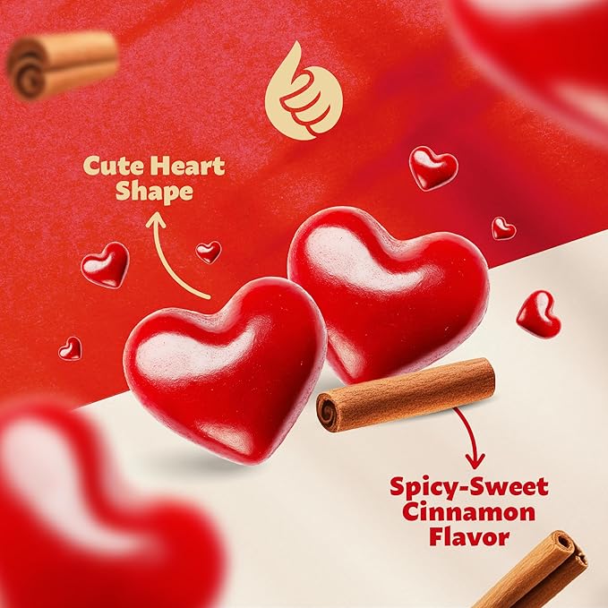 Cinnamon Imperial Hearts | 3 Pound Bag | Hot Cinnamon Candy Bulk | Heart Shaped Candy Bits for Baking, Decorating, Gifting, and Snacking | Retro Candies