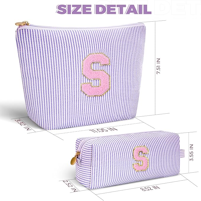 Gifts for Girls Teens Kids - Birthday Gift for Daughter Sister Her,Travel Essentials,Teen Girl Essentials,Cute Trendy Stuff Makeup Bag Set Cosmetic Bag - Lavender,S