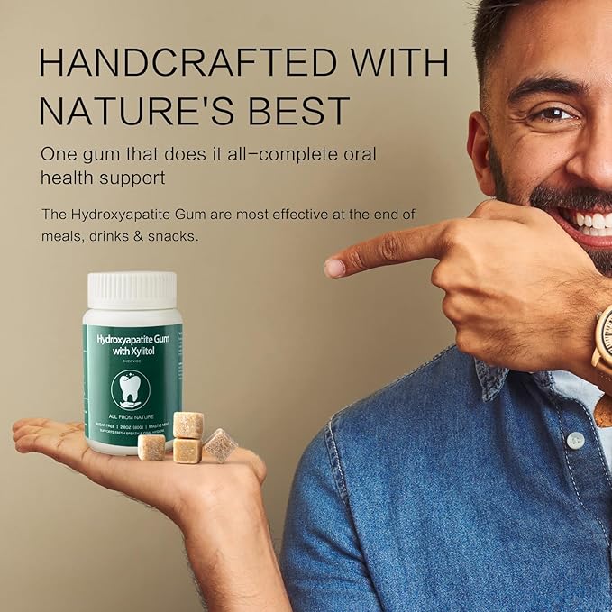 Remineralizing Chewing Gum 80g – Hydroxyapatite Gum for Enamel & Oral Health Support – Sugar-Free, Fresh Mint Flavor