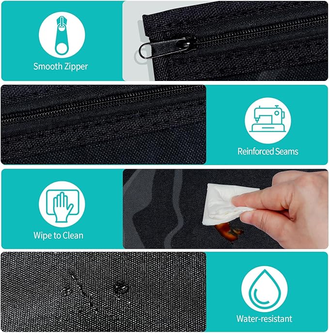 TSA Approved Toiletry Bag, Set of 3 Clear Travel Toiletry Bag Quart Size Zipper Travel Pouch, Waterproof Makeup Cosmetic Bag for Women Men Kids Toiletries Carry on, Black Large