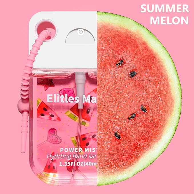 Hand Sanitizer Spray, 5Pack Spray Hand Sanitizer Travel Size With Keychain, Hydrating for Kids Christmas Gifts,1.35FL.OZ(Watermelon,Lemon,Lavender,Vanilla,Ocean