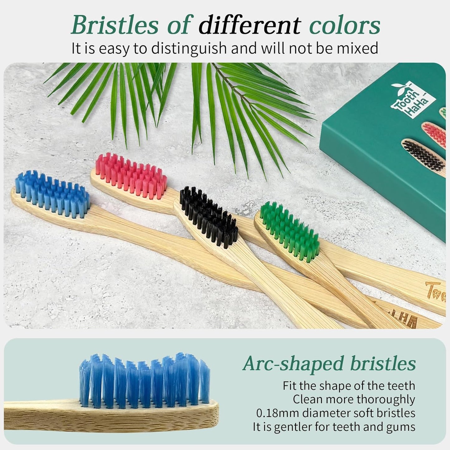 Bamboo Toothbrushes, Medium Bristles BPA-Free Bristles Toothbrushes for Adults - Eco-Friendly, Natural Wooden Toothbrush 8 Pack