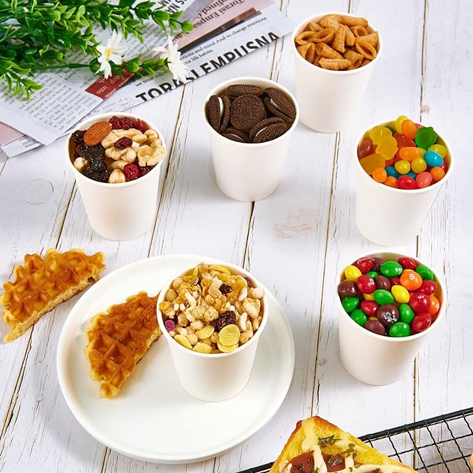 600 Pack 5 oz Paper Cups, Disposable Bathroom Mouthwash White Hot Drinking Cups for Home, School and Office