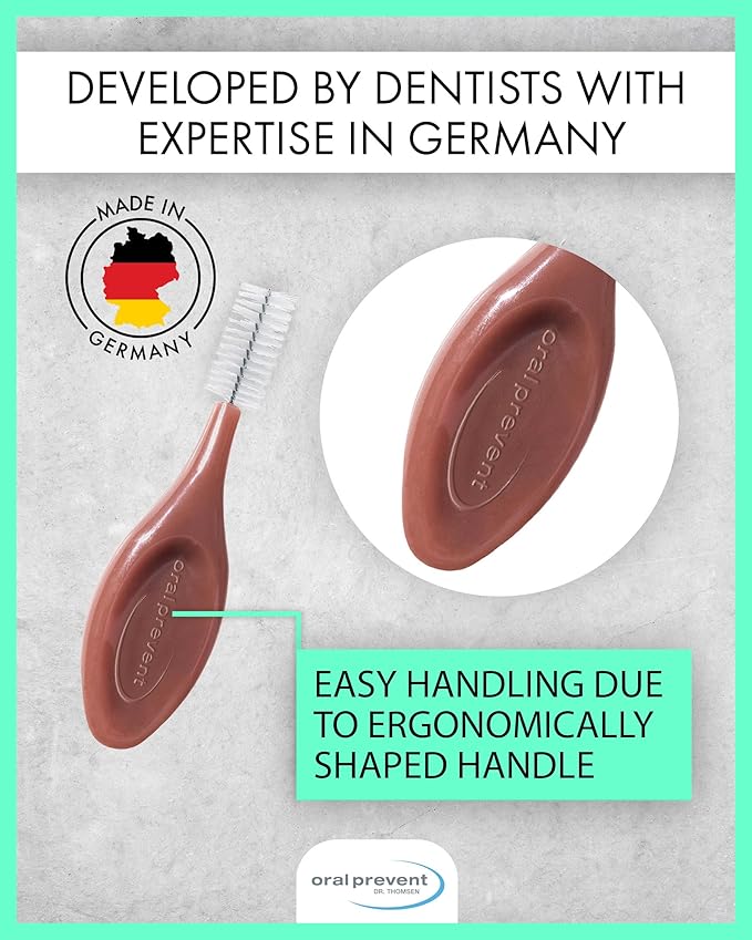 Smart Grip Interdental Brushes 1.50 mm – Brown – ISO 8 – Deep Cleaning Between Teeth – Ultra-Fine Dental Picks – 24 Pack