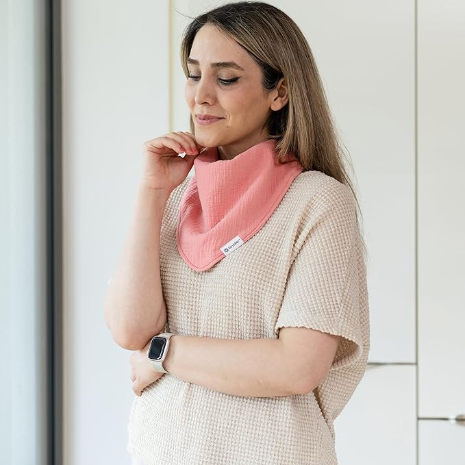 Bandana Bibs with 3 Waterproof Lining Organic Cotton Drool Bibs for Adults and Children, Adjustable Snaps