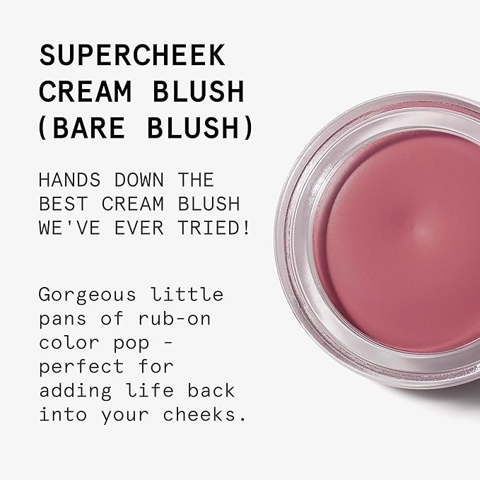 Beauty Pie Supercheek Cream Blush (Bare); A universally-flatting cool-toned nude pink shade; From one of the leading labs in Italy
