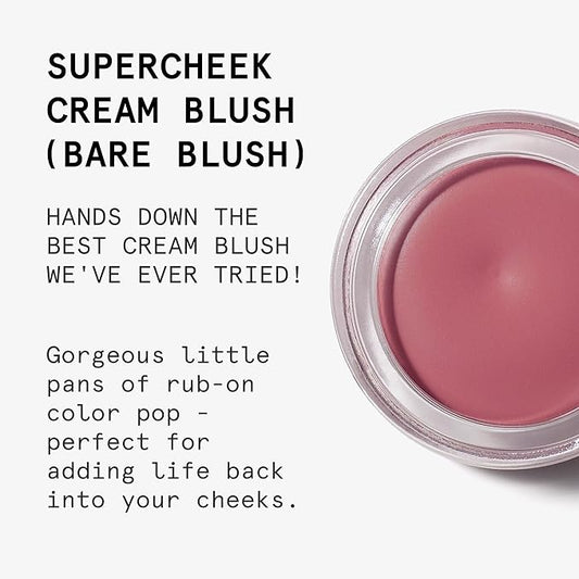 Beauty Pie Supercheek Cream Blush (Bare); A universally-flatting cool-toned nude pink shade; From one of the leading labs in Italy