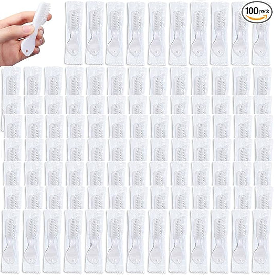 Patelai 100 Pcs Handle Toothbrush Thumbprint Individually Packaged Security Toothbrush Bulk with Short Handle Soft Bristles for Portable Travel Teeth Cleaning, Mini Size