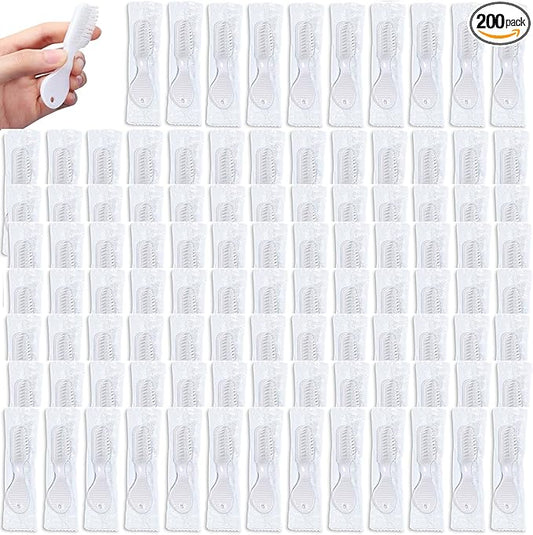 Patelai 200 Pcs Handle Toothbrush Thumbprint Individually Packaged Security Toothbrush Bulk with Short Handle Soft Bristles for Portable Travel Teeth Cleaning, Mini Size