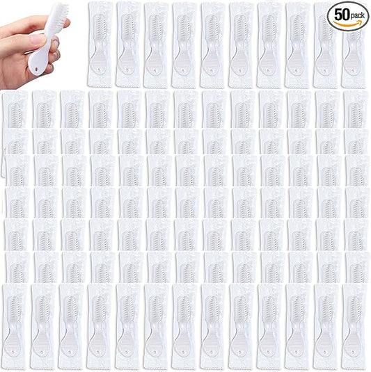 Patelai 50 Pcs Handle Toothbrush Thumbprint Individually Packaged Security Toothbrush Bulk with Short Handle Soft Bristles for Portable Travel Teeth Cleaning, Mini Size