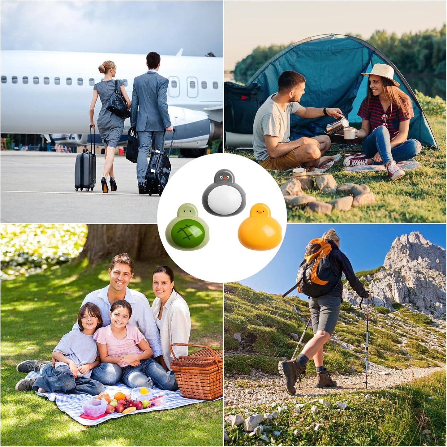 3 Pack Cartoon Tooth Brush Covers – Adorable Toothbrush Caps with Penguin, Duck, and Turtle Designs,Travel Toothbrush Cover for Manual & Electric