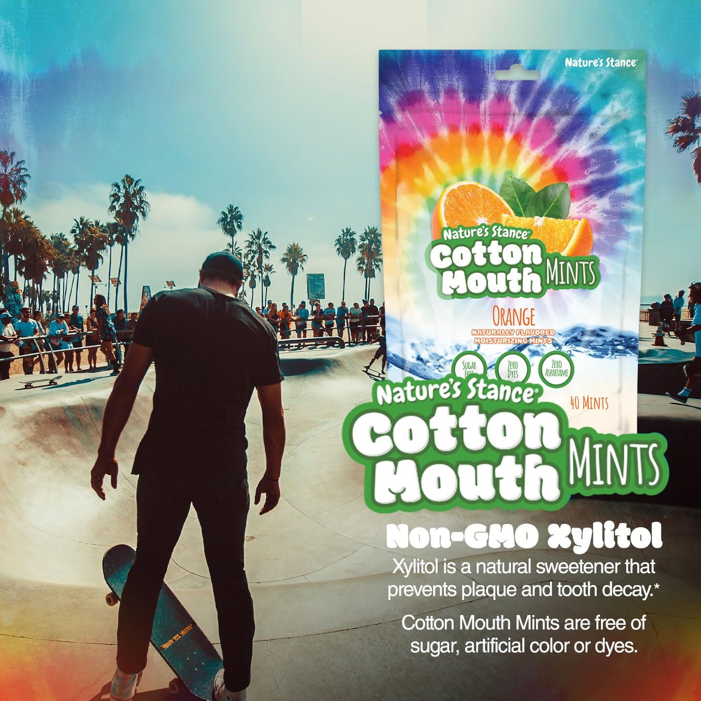 Nature’s Stance Cotton Mouth Xylitol Mints, Dry Mouth Lozenges Sugar Free, Mouth-Watering Mints - Stimulates Saliva & Freshens Breath, 40 Count (Orange)