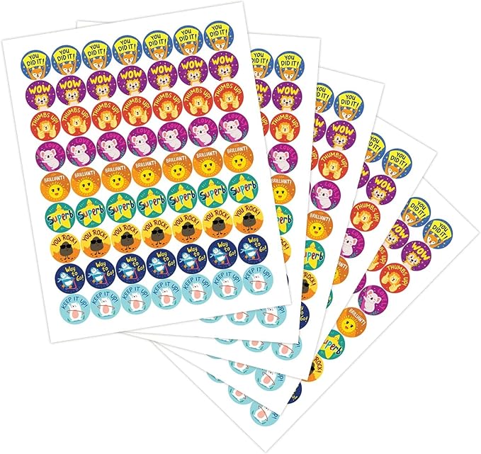 Reward Stickers for Kids by Sweetzer & Orange - 1008 Decals for Kids, 9 Assorted Designs, 1 Inch Incentive Labels - Teacher Supplies for Classroom, Potty Training and Motivational Chart